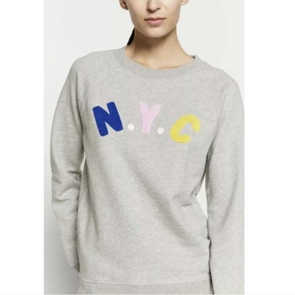 J. Crew Women's NYC New York City Embroidered Sweatshirt Gray Crewneck Size S - Picture 1 of 10